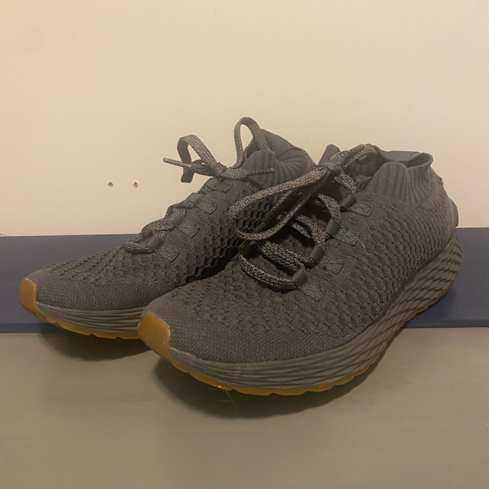 No Bull Gray Knit Sneakers with Gum Sole